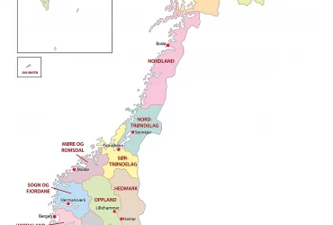Mapa Das Regiões Da Noruega